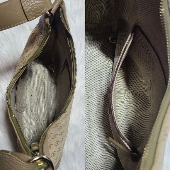 Vintage Dooney & Bourke Monogram Canvas Leather Hobo Shoulder Bag - Picture 5 of 12